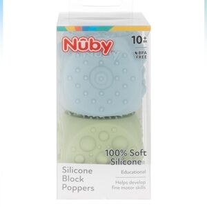 NUBY NIB Silicone Block Poppers Sensory Cubes Baby Toy
